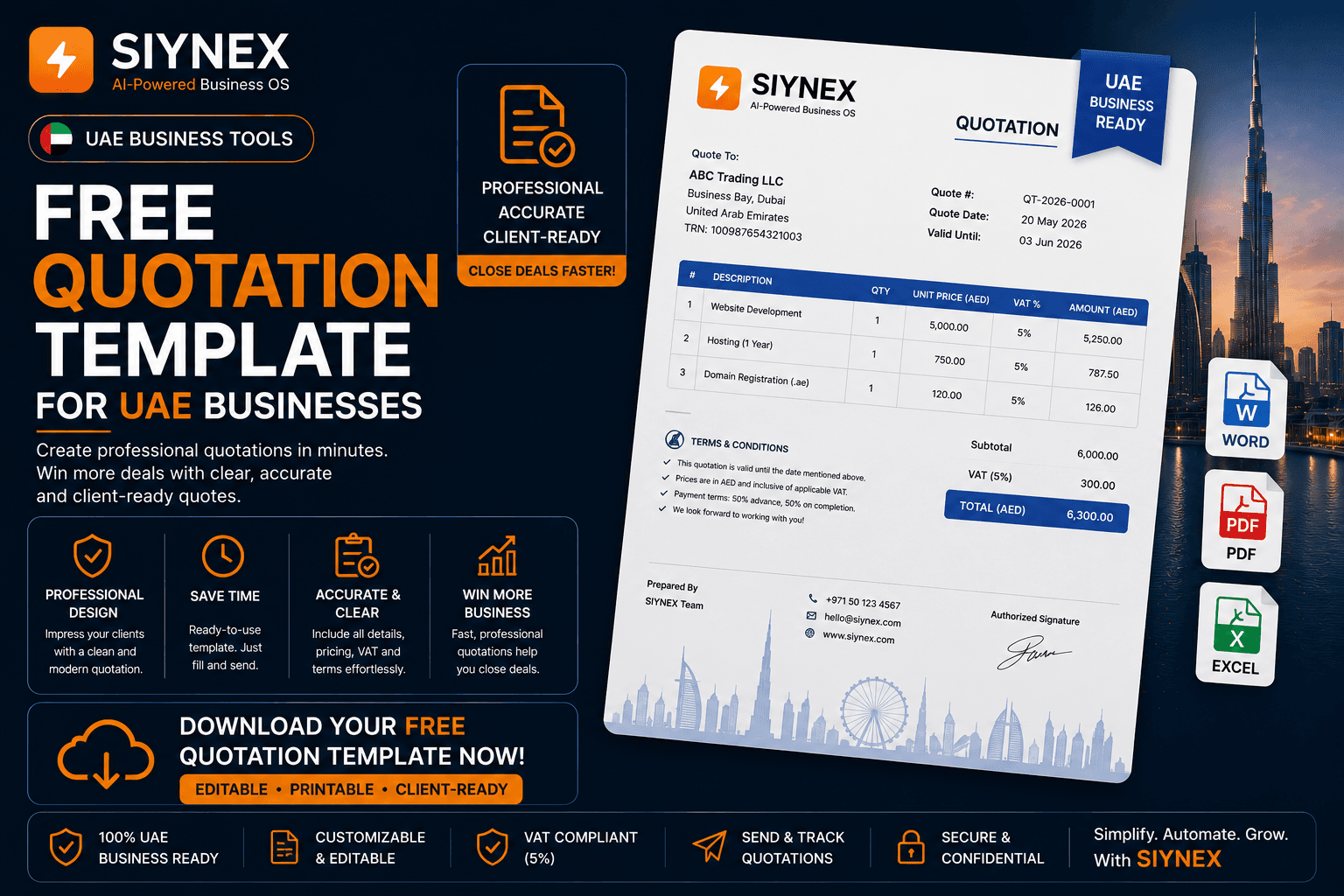 Free Quotation Template for UAE Businesses
